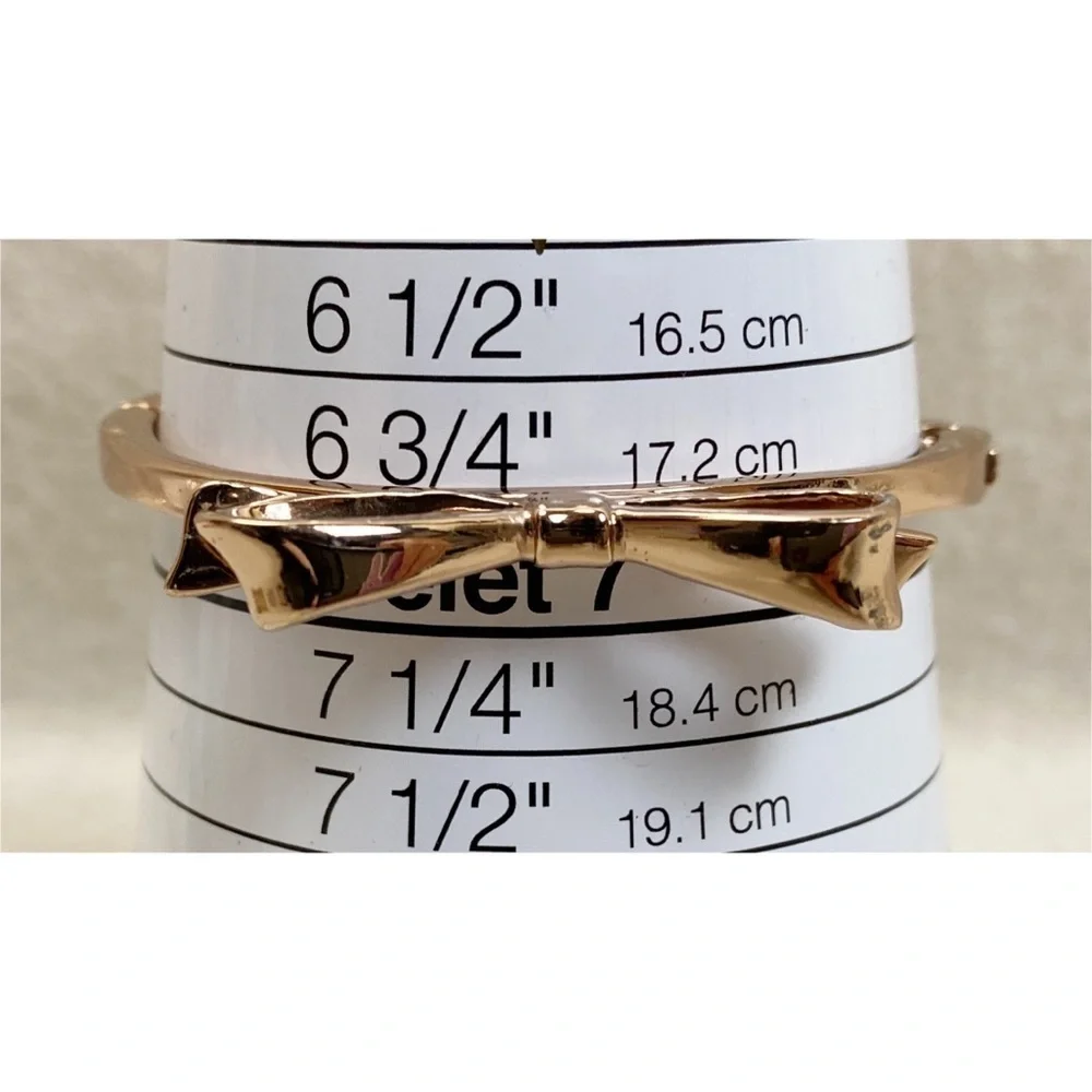 KATE SPADE • Rose Gold Bow Love Notes Bangle Bracelet - Picture 8 of 9